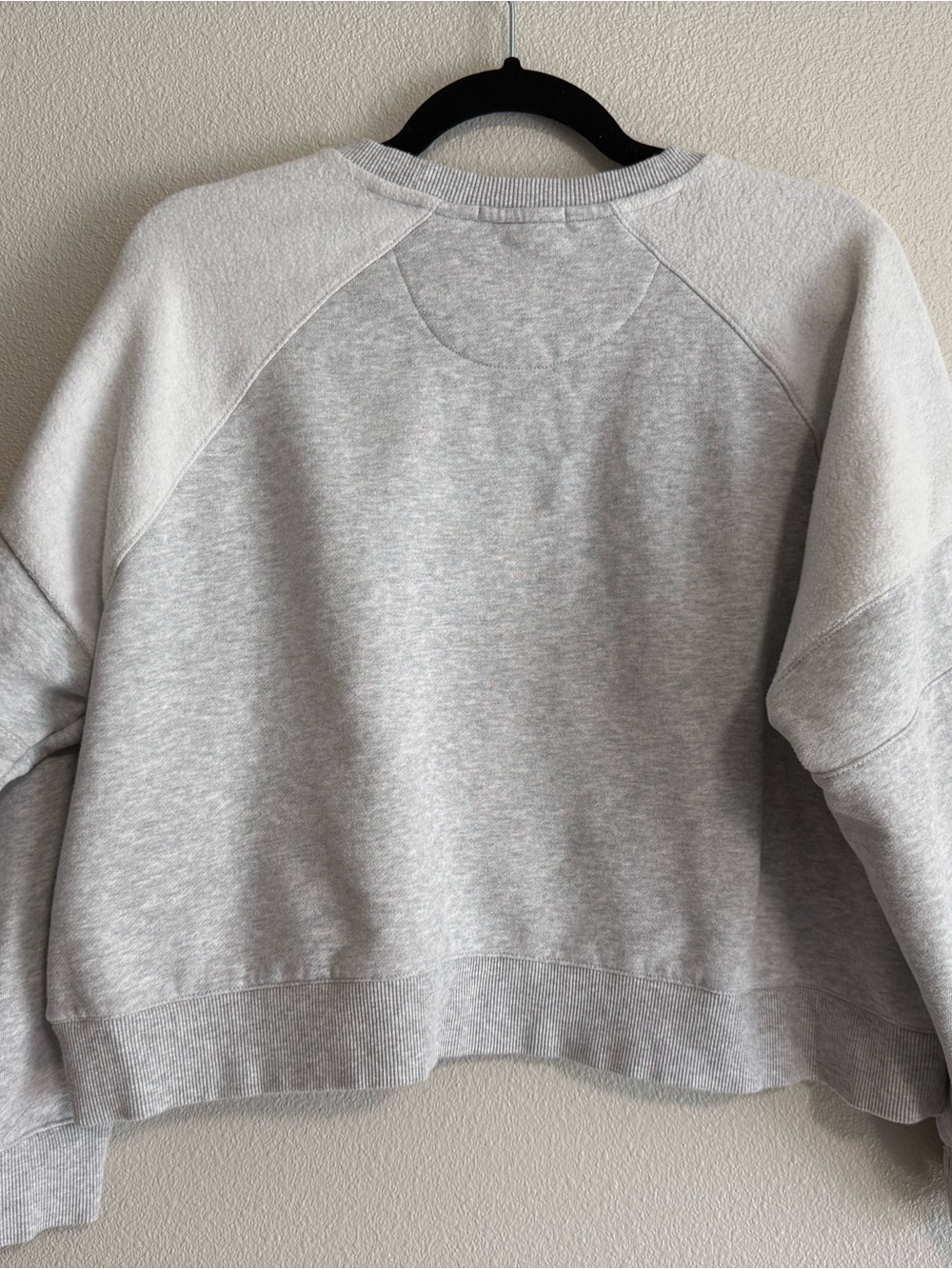 Marine Layer Crop Light Gray Crewneck Sweatshirt - Picture 3 of 5